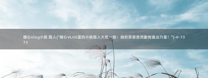 糖心vlog蛋:糖心vlog小桃 路人(